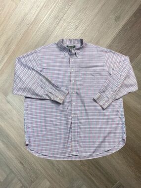 Brooks Brothers Country Club Shirt Mens XXL Blue Purple Plaid Button Down Preppy